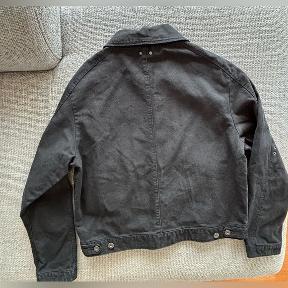 Zara Black Washed Denim Jacket with Studs – Size Large (Men’s) - Picture 12 of 16